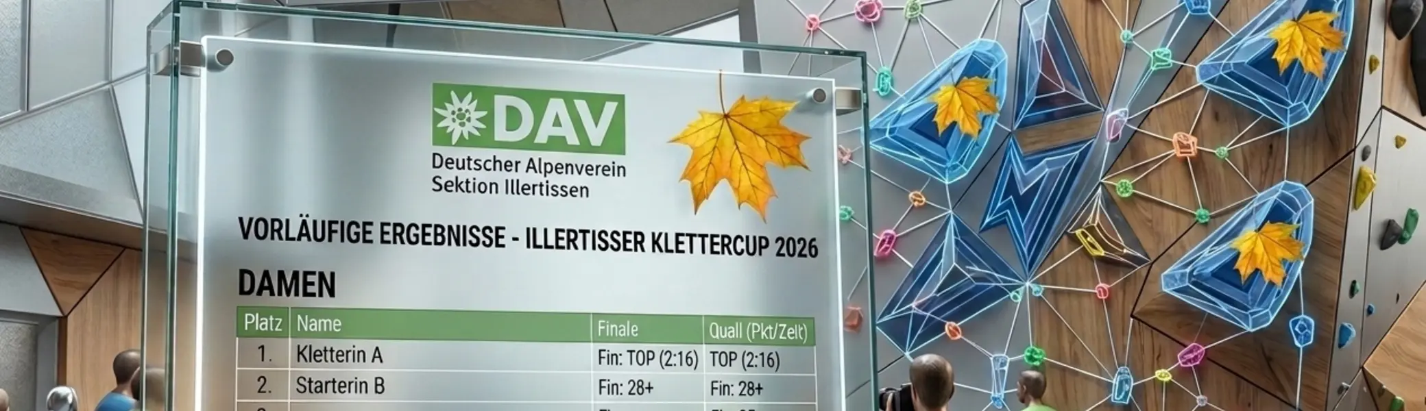 KI generier: Ergebnisliste Klettercup 2026 | © DAV Illertissen (KI generiert)